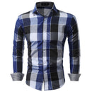 Men Shirts Fit Mens Dress Plaid Shirts Male Clothes Social Casual Shirt Men Brand Chemise Homme Large size XXXL USNS-red-Asian size M-JadeMoghul Inc.