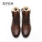 Men Shoes XPER Brand Autumn Winter Motorcycle Men Boots High-Cut Lace-up Warm Men Casual Shoes Fashion