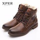 Men Shoes XPER Brand Autumn Winter Motorcycle Men Boots High-Cut Lace-up Warm Men Casual Shoes Fashion