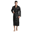 Men Silk Satin Bathrobe / Long Solid Silk Pajamas