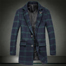 Men Slim Fit Long Trench Coat-Green-S-JadeMoghul Inc.