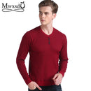 Men Smart Casual V-Neck Sweater-Dark Blue-4XL-JadeMoghul Inc.