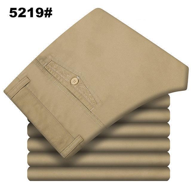 Men Smart Dress Pants / Straight Long Cotton Trousers-5219-29-JadeMoghul Inc.