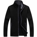 Men Smart Stand Collar Cardigan-Black-M-JadeMoghul Inc.