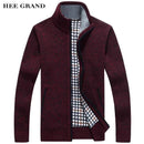 Men Smart Stand Collar Cardigan-Black-M-JadeMoghul Inc.
