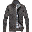 Men Smart Stand Collar Cardigan-Coffee-M-JadeMoghul Inc.
