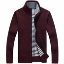 Men Smart Stand Collar Cardigan-Red-M-JadeMoghul Inc.