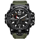 Men Sports Watch Dual Display Analog Digital LED Electronic Quartz Wristwatch-ArmyGreen-JadeMoghul Inc.