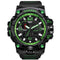 Men Sports Watch Dual Display Analog Digital LED Electronic Quartz Wristwatch-Black Green-JadeMoghul Inc.