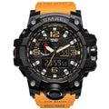Men Sports Watch Dual Display Analog Digital LED Electronic Quartz Wristwatch-Orange-JadeMoghul Inc.