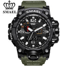 Men Sports Watch Dual Display Analog Digital LED Electronic Quartz Wristwatch-Orange-JadeMoghul Inc.