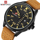 Men Sports Watch / Leather Wrist Watch-Black Yellow-JadeMoghul Inc.