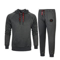 Men Sportswear Fitness Tracksuit - Hoodies Set - Men's 2PC Sweatshirt+SweatPants Outwear-TZ22 Darkgrey-S-JadeMoghul Inc.