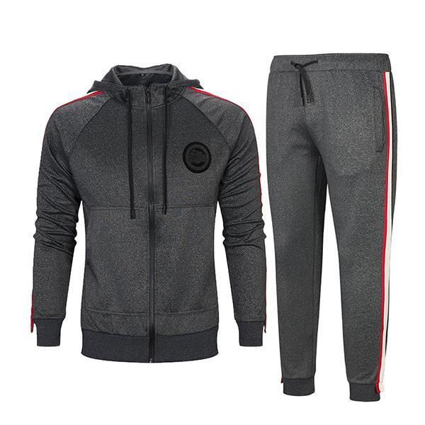 Men Sportswear Fitness Tracksuit - Hoodies Set - Men's 2PC Sweatshirt+SweatPants Outwear-TZ23 Darkgrey-S-JadeMoghul Inc.