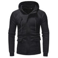 Men Stylish Sweatshirt - Zipper Long Sleeve Hoodie-Black-XL-China-JadeMoghul Inc.