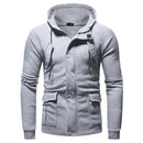 Men Stylish Sweatshirt - Zipper Long Sleeve Hoodie-Gray-XL-China-JadeMoghul Inc.