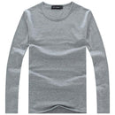 Men T Solid Shirts Fashion 2017 New Fashion Fitness Long Sleeve Tshirts HommeTops&Tees Camisetas Hombre Hip Hop R1058-O neck Pale Gray-S-JadeMoghul Inc.