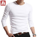Men T Solid Shirts Fashion 2017 New Fashion Fitness Long Sleeve Tshirts HommeTops&Tees Camisetas Hombre Hip Hop R1058-O neck White-S-JadeMoghul Inc.