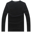 Men T Solid Shirts Fashion 2017 New Fashion Fitness Long Sleeve Tshirts HommeTops&Tees Camisetas Hombre Hip Hop R1058-V neck Black-S-JadeMoghul Inc.