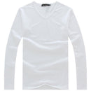 Men T Solid Shirts Fashion 2017 New Fashion Fitness Long Sleeve Tshirts HommeTops&Tees Camisetas Hombre Hip Hop R1058-V neck White-S-JadeMoghul Inc.
