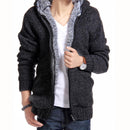 Men Thick Hoodie With Fur / All Season Hoodie-Light Gray-M-JadeMoghul Inc.