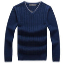 Men V-Neck Thick Warm Winter Pullover-Dark blue-M-JadeMoghul Inc.