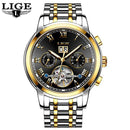 Men Watch - Luxury Automatic Mechanical Watch-Gold Black-JadeMoghul Inc.