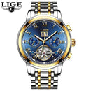 Men Watch - Luxury Automatic Mechanical Watch-Gold Blue-JadeMoghul Inc.