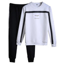 Men Winter Tracksuit Set - Solid Sweat Suit (Top & Pants)-M08 White-S-JadeMoghul Inc.
