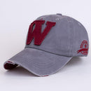 Men / Women Unisex Distressed Denim Embroidered " W "Base Ball Hat-Gray-JadeMoghul Inc.