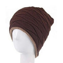 Men / Women Unisex Wool knit Slouch Beanie With Soft Fur Lining-coffee-JadeMoghul Inc.