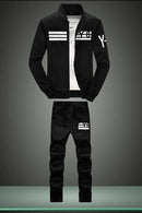 Men's Activewear Tracksuit - 2Pcs Tracksuit Set-D05 black-S-JadeMoghul Inc.