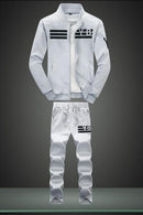 Men's Activewear Tracksuit - 2Pcs Tracksuit Set-D05 grey-S-JadeMoghul Inc.