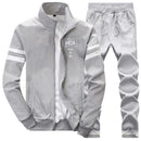 Men's Activewear Tracksuit - 2Pcs Tracksuit Set-EM075 grey-S-JadeMoghul Inc.