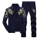Men's Activewear Tracksuit - 2Pcs Tracksuit Set-EM076 black-S-JadeMoghul Inc.