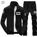 Men's Activewear Tracksuit - 2Pcs Tracksuit Set-EM076 black-S-JadeMoghul Inc.