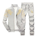 Men's Activewear Tracksuit - 2Pcs Tracksuit Set-EM076 grey-S-JadeMoghul Inc.