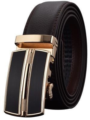 Men's Belts Luxury Automatic Buckle Genuine Leather Strap Black Brown for Men-Gold 2-120cm-JadeMoghul Inc.