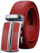 Men's Belts Luxury Automatic Buckle Genuine Leather Strap Black Brown for Men-Red-120cm-JadeMoghul Inc.