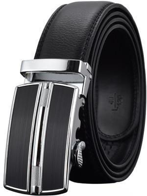 Men's Belts Luxury Automatic Buckle Genuine Leather Strap Black Brown for Men-Silver-120cm-JadeMoghul Inc.