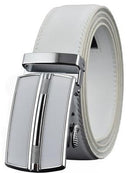 Men's Belts Luxury Automatic Buckle Genuine Leather Strap Black Brown for Men-White-120cm-JadeMoghul Inc.