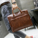 Men's Briefcase Handbag Crazy Horse Pu Leather Messenger Travel Bag Business Men Tote Bags Man Casual Crossbody Briefcases--JadeMoghul Inc.