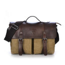 Men's Canvas vintage Casual Briefcase man Business Shoulder Messenger Bag men Laptop Handbag-Khaki-JadeMoghul Inc.