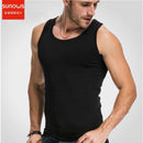 Mens Close-Fitting Vest / Fitness Elastic Casual O-Neck-black-L-JadeMoghul Inc.