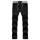 Mens Cotton Tracksuit - 2Pcs Smart Fitness Slim Fit Sweatsuit-K25 black-S-JadeMoghul Inc.