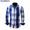 Mens Fashionable Plaid Full Sleeve Casual Shirt For Men-Blue-L-JadeMoghul Inc.