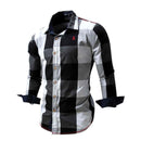 Mens Fashionable Plaid Full Sleeve Casual Shirt For Men-Dark Grey-L-JadeMoghul Inc.