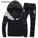 Men's Hooded Jacket & Bottom Suit - Fitness Set-black-M-JadeMoghul Inc.