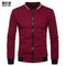 Men's Hoodie - Casual Zipper Jacket - High-Quality Sweatshirt White 3D Plaid Tracksuit-Burgundy-S-JadeMoghul Inc.