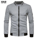 Men's Hoodie - Casual Zipper Jacket - High-Quality Sweatshirt White 3D Plaid Tracksuit-Gray-S-JadeMoghul Inc.